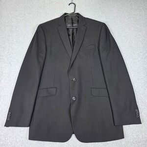 Kenneth Cole Reaction‎ Blazer Men's 44L Solid Black Suit Jacket  2 Button Front